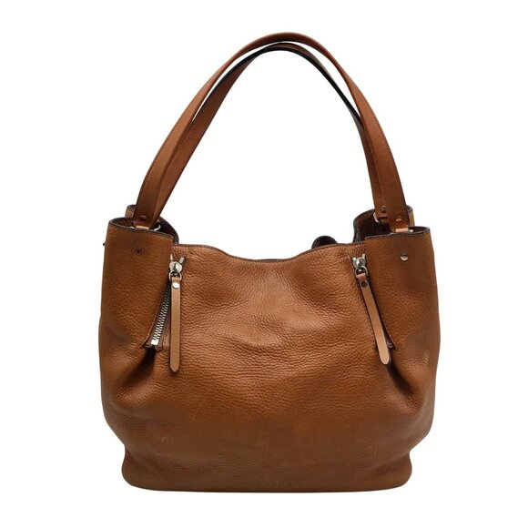 Burberry Brown Pebbled Leather Maidstone Brit Tote Bag - Picture 1 of 10